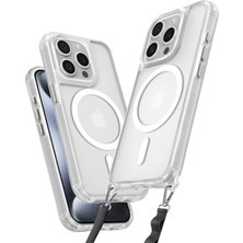 Kuhi Mey Ithalat®  iPhone 15 Pro Max Kılıf Enka Magsafe Silikon Kılıf - Şeffaf