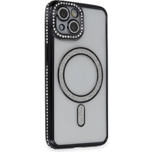 Kuhi Mey Ithalat®  iPhone 13 Kılıf Joke Simli Magneticsafe Kılıf - Siyah