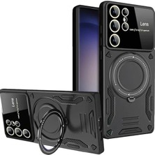 Kuhi Mey Ithalat®  Samsung Galaxy S25 Ultra Kılıf Joy Lens Standlı Kapak - Siyah