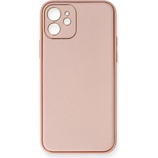 Kuhi Mey Ithalat®  iPhone 12 Kılıf Coco Deri Silikon Kapak - Pembe