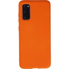 Kuhi Mey Ithalat®  Samsung Galaxy S20 Kılıf Nano Içi Kadife Silikon - Turuncu
