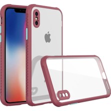 Kuhi Mey Ithalat®  iPhone Xs Max Kılıf Miami Şeffaf Silikon - Fuşya