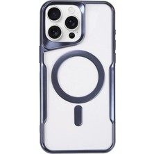 Kuhi Mey Ithalat®  iPhone 16 Pro Max Kılıf Boyi Magsafe Silikon Kapak - Lacivert