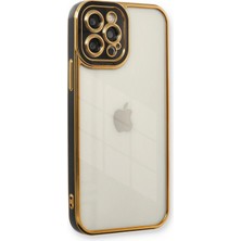 Kuhi Mey Ithalat®  iPhone 12 Pro Kılıf Liva Lens Silikon - Siyah