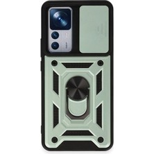 Kuhi Mey Ithalat®   Mi 12T Pro Kılıf Pars Lens Yüzüklü Silikon - Yeşil