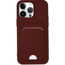 Kuhi Mey Ithalat®  iPhone 14 Pro Kılıf Kelvin Kartvizitli Silikon - Bordo