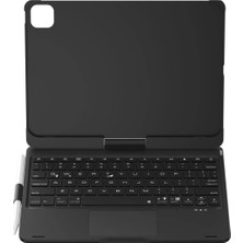 Kuhi Mey Ithalat®  iPad Pro 11 (2024) F11 Ats Kılıf Magic Dönen Klavyeli Tablet Kılıf - Siyah