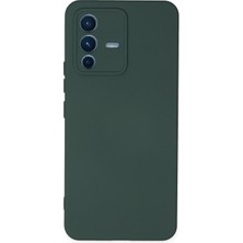 Kuhi Mey Ithalat®  Vivo V23 5g Kılıf Nano Içi Kadife Silikon - Koyu Yeşil