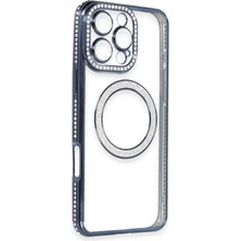 Kuhi Mey Ithalat®  iPhone 16 Pro Max Kılıf Joke Simli Magneticsafe Kılıf - Lacivert