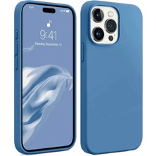 Kuhi Mey Ithalat®  iPhone 15 Pro Max Kılıf First Silikon - Mavi