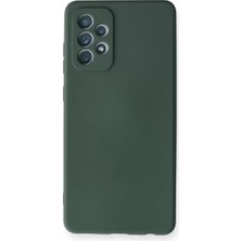 Kuhi Mey Ithalat®  Samsung Galaxy A72 Kılıf Nano Içi Kadife Silikon - Koyu Yeşil
