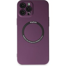 Kuhi Mey Ithalat®  iPhone 12 Pro Kılıf Jack Magneticsafe Lens Silikon - Mürdüm