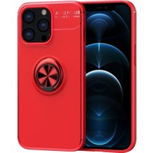 Kuhi Mey Ithalat®  iPhone 13 Pro Max Kılıf Range Yüzüklü Silikon - Kırmızı