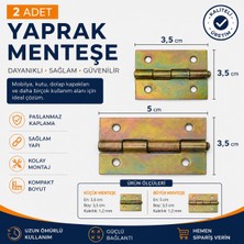 Karapolat Yapı Yaprak Menteşe 3.5X5CM 2 Adet Kapı ve Dolap Menteşesi Mobilya Menteşesi Vidalar Dahil