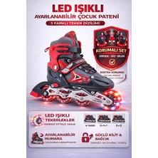 Empressco Ayarli LED Çocuk Pateni 4 Tekerlekli, Çoklu Dizi, Güvenli ve Renkli Set