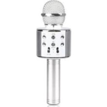 RXP Bluetooth Hoparlör Aux USB Mikro Sd Kart Girişli Silver  Karaoke Mikrofon WS-858