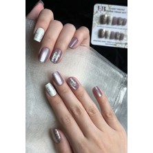 Easy Beauty Kedi Gözü Small Beden Kısa Küt 10 Adet Takma Tırnak Seti T021