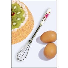 Empressco Mini Porselen Saplı Metal Çırpıcı 19 Cm, Dayanıklı ve Şık Tasarım