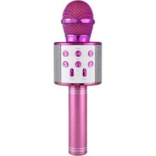 PP Teknoloji Karaoke Mikrofon Bluetooth, Usb, Hafıza Kartı ve Aux Girişli WS-858 Pembe