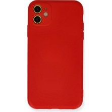 Drop Tedarik Apple Iphone 11 Kılıf Nano Içi Kadife Silikon - Kırmızı
