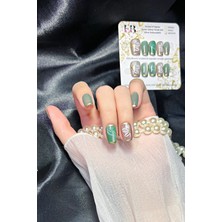 Easy Beauty Small Beden Kedi Gözü Kısa Tırnak 10 Adet Takma Tırnak Seti T026