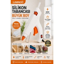 Luminoo Silikon Tabancası Seti 60W + 1 kg Kalın Mum Silikon 11MM 30 cm