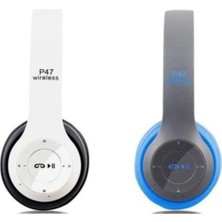 Ruckus Wireless 2 Adet P47 Extra Bass Wireless Bluetooth Kulaklık 5.1 Edr Beyaz+ Mavi