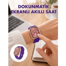 Hace Bazaar Pembe Mor ve Metal Kordonlu Akıllı Saat Hediye Seti