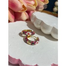 Maison Lune Koyu Pembe Mineli Küpe
