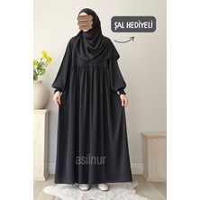 Asilnur Şevval Ferace Şal Hediyeli Takım Füme