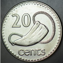 Banknoting Fiji 20 Cent 2006 Kraliçe Iı. Elizabeth. Çilaltı+