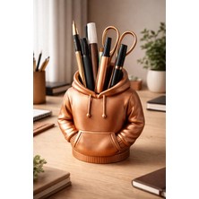 Arvella Studio Hoodie Tasarımlı Kalemlik – Dekoratif Masaüstü Organizer, Kalem & Ofis Düzenleyici (15X16X10 Cm) - Hipa Bakır
