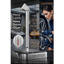 Transformacion Metal Lastik Hava Basınç Ölçer - 120 Psı 8.5 Bar Çift Ölçekli Kalem Tipi Basınç Ölçüm Cihazı - Otomobil Motosiklet Bisiklet Uyumlu Manuel Hava Kontrol Aparatı 723336