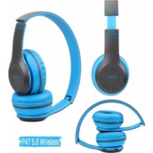 Ruckus Wireless P47 Katlanabilir Bluetooth Kablosuz Kulaklık - Mavi