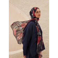 Fresh Scarfs Summer Rose Desen Rami Şal Lacivert