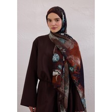 Fresh Scarfs Ditsy Leaves Desen Rami Şal Kahve