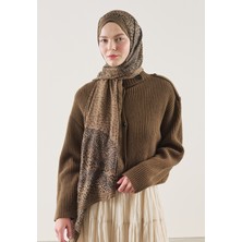 Fresh Scarfs Dot Elegance Desen Rami Şal Çikolata Kahve