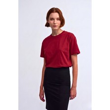 Guaraz Kadın Organik Pamuk Relaxed Fit Yuvarlak Yakalı Premıum T-Shirt