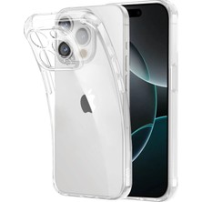 iPhone 16 Pro Uyumlu Şeffaf Silikon Telefon Kılıfı