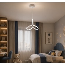 TT327-BY Tt Aydınlatma 3 Kıvrımlı Mat Beyaz LED Avize