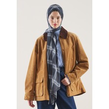 Fresh Scarfs Plaid Desen Rami Şal Lacivert