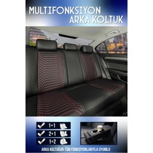 Bar Oto Tuning Bmw 2 Serisi 220 Lüks Deri 5li Set Oto Koltuk Kılıfı Siyah Kırmızı Exc Seris