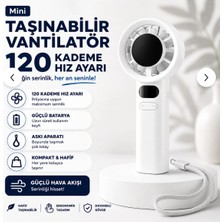 Ensiga Şarjlı Mini El Boyun Masa Fanı Mor Renkli LCD Ekranlı Taşınabilir Vantilatör Yüksek Performans