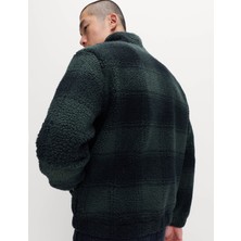 Marks & Spencer Ekose Desenli Fermuarlı Fleece Ceket
