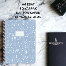Seyfi Kırtasiye Çizgili A4 Ebat 80 Yaprak Kartonkapak Telli Defter Beyaz Renk 60 gr Kağıt