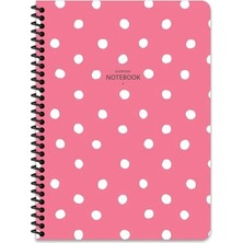 Seyfi Kırtasiye 16X22 cm Puantiye Desen Telli Defter Çizgisiz Telli Beyaz 80 Sayfalı Plastik Kapak
