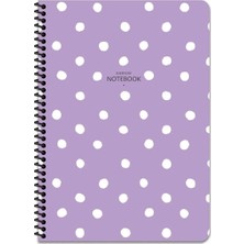Seyfi Kırtasiye 16X22 cm Puantiye Desen Telli Defter Çizgisiz Telli Beyaz 80 Sayfalı Plastik Kapak