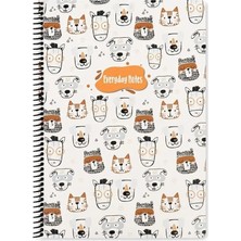 Seyfi Kırtasiye Çizgili 16X22 cm 80 Yaprak Karton Kapak Telli Defter 60 Gram Beyaz Sayfa Animal Friends
