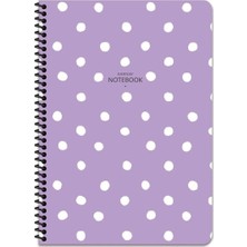 Seyfi Kırtasiye Çizgili 16X22 cm 80 Yaprak Plastik Kapak Telli Defter 60 Gram Beyaz Sayfa Puantiye