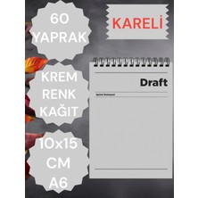 Seyfi Kırtasiye Kareli 10X15 cm A6 Üstten Açılır Not Defteri Krem Renk Kağıt 60 Yaprak